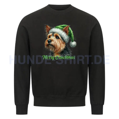 Premium Sweatshirt "Australian Terrier - Merry Grinchmas" Schwarz – hunde-shirt.de