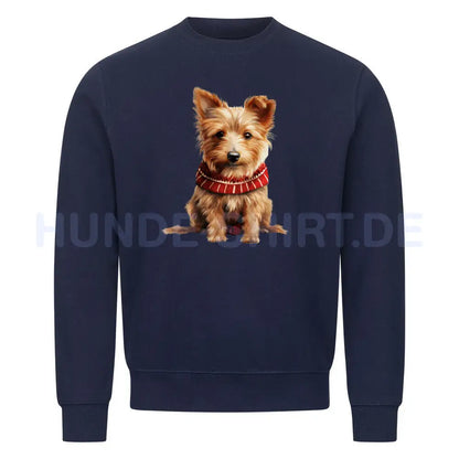 Premium Sweatshirt "Australian Terrier - Winter" Navy Blue – hunde-shirt.de