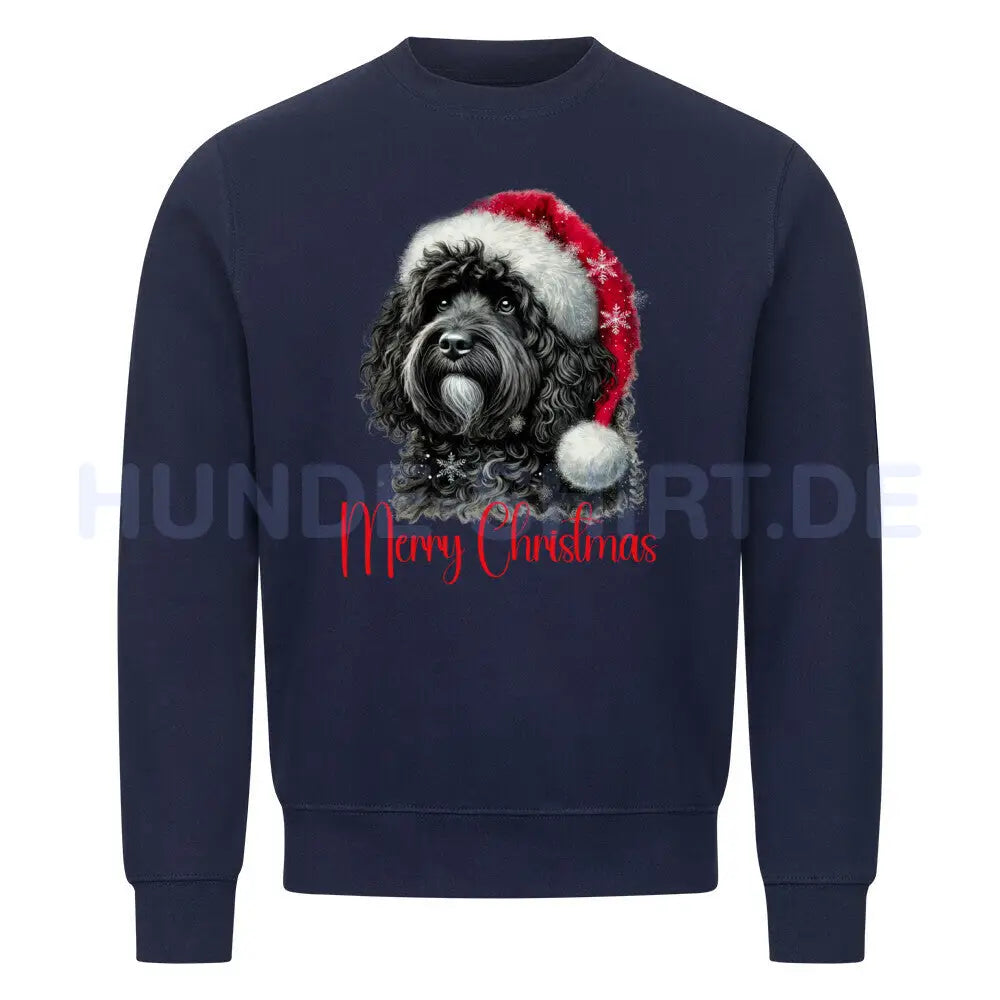 Premium Sweatshirt "Barbet - Merry Christmas" Navy Blue – hunde-shirt.de