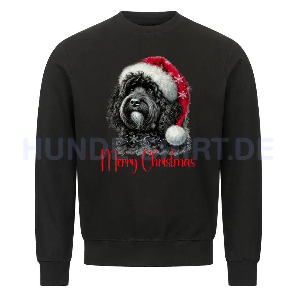 Premium Sweatshirt "Barbet - Merry Christmas" Schwarz – hunde-shirt.de