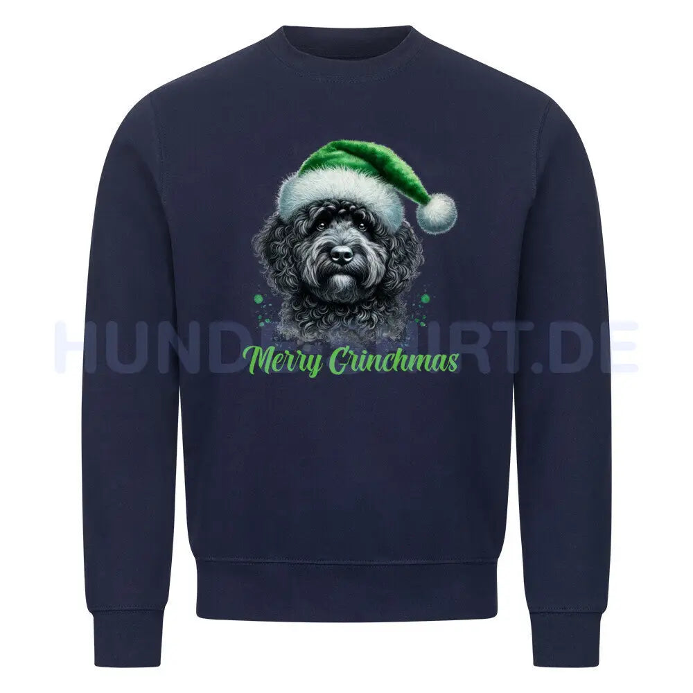 Premium Sweatshirt "Barbet - Merry Grinchmas" Navy Blue – hunde-shirt.de