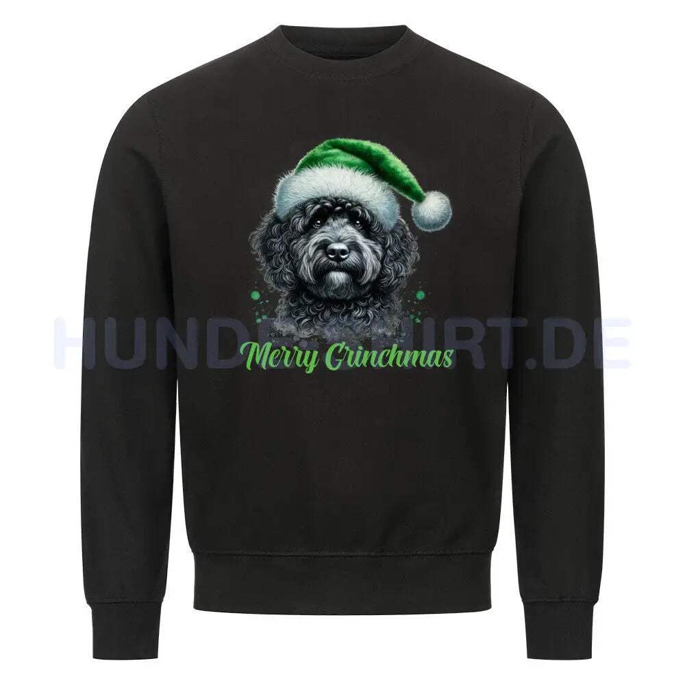 Premium Sweatshirt "Barbet - Merry Grinchmas" Schwarz – hunde-shirt.de