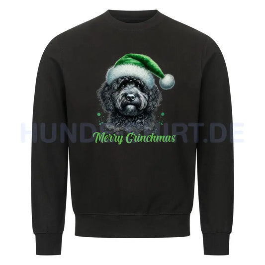 Premium Sweatshirt "Barbet - Merry Grinchmas" Schwarz – hunde-shirt.de