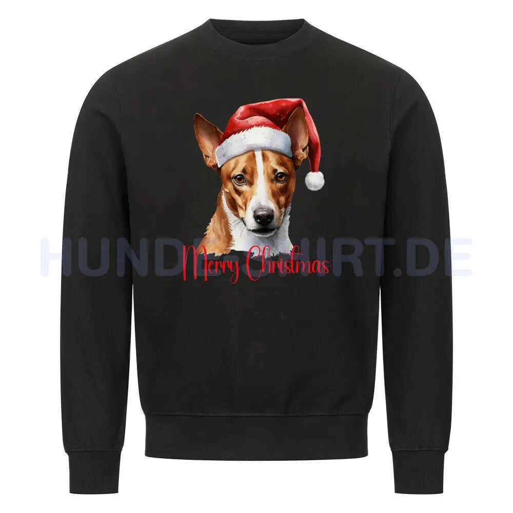 Premium Sweatshirt "Basenji - Merry Christmas" Schwarz – hunde-shirt.de