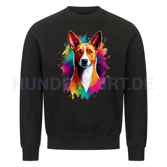 Premium Sweatshirt "Basenji - Splash" Schwarz – hunde-shirt.de