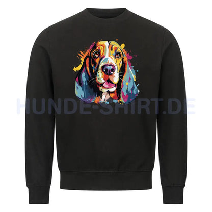 Premium Sweatshirt "Basset Paint" Schwarz – hunde-shirt.de