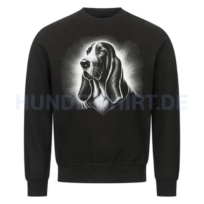 Premium Sweatshirt "Basset - Shine" Schwarz – hunde-shirt.de