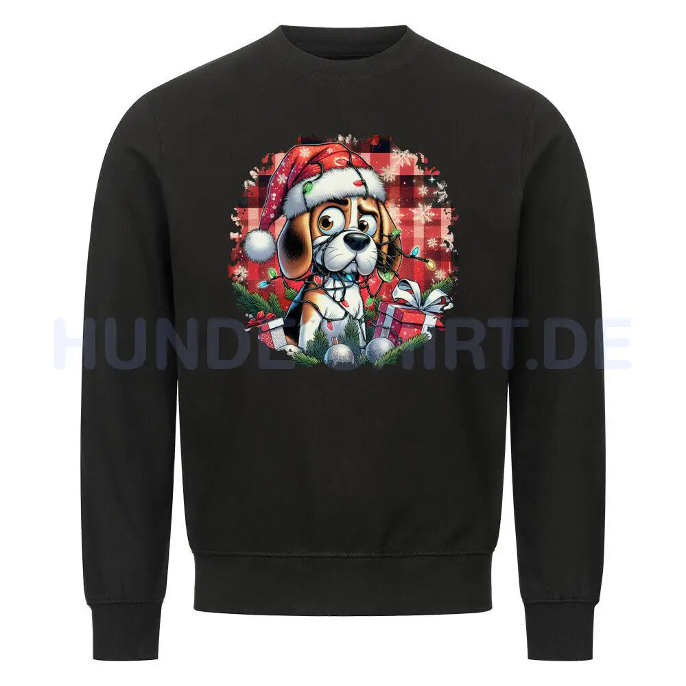 Premium Sweatshirt "Beagle - Funny Christmas" Schwarz – hunde-shirt.de