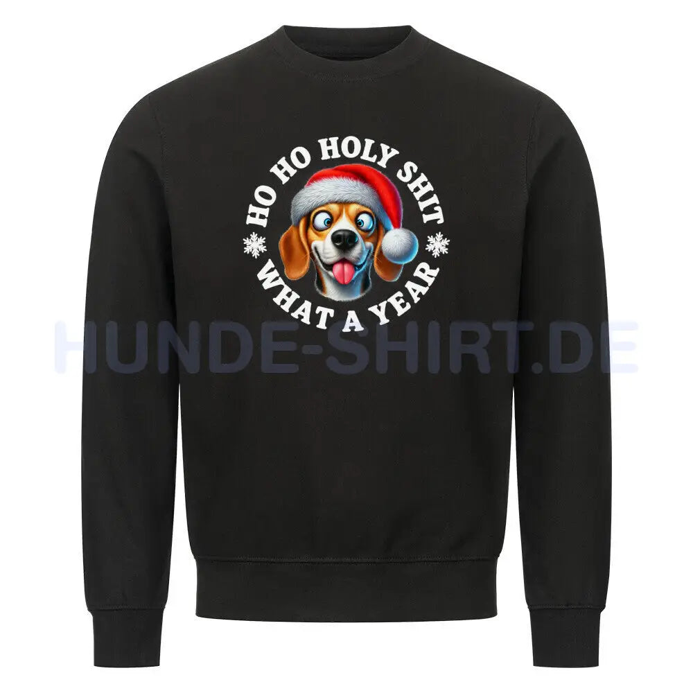 Premium Sweatshirt "Beagle - HO HO..." Schwarz – hunde-shirt.de