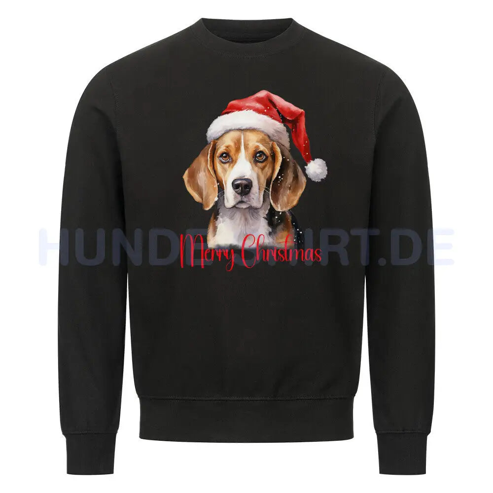 Premium Sweatshirt "Beagle - Merry Christmas" Schwarz – hunde-shirt.de