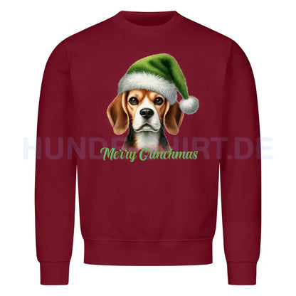 Premium Sweatshirt "Beagle - Merry Grinchmas" Burgunder – hunde-shirt.de