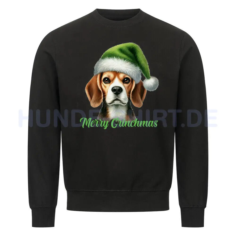 Premium Sweatshirt "Beagle - Merry Grinchmas" Schwarz – hunde-shirt.de