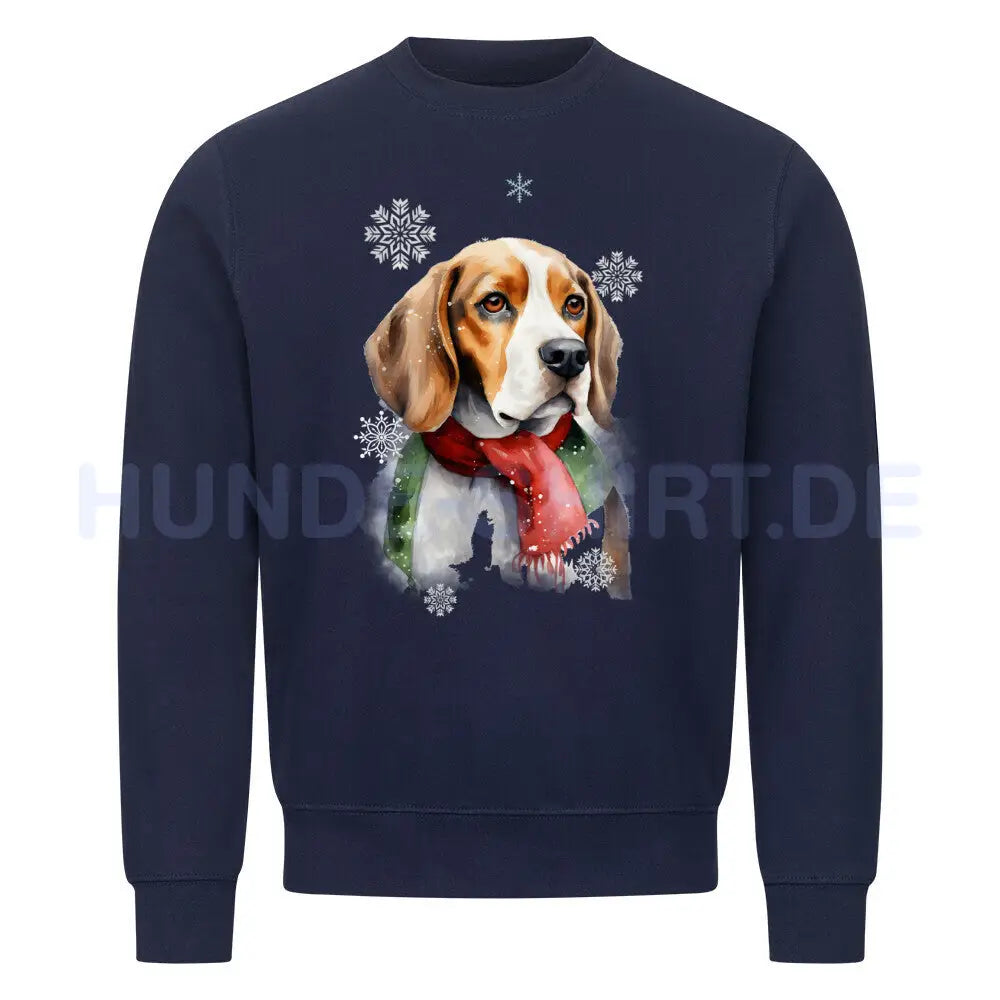 Premium Sweatshirt "Beagle Winter" Navy Blue – hunde-shirt.de