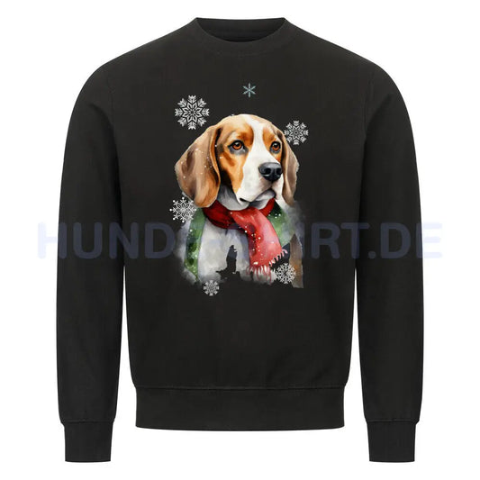 Premium Sweatshirt "Beagle Winter" Schwarz – hunde-shirt.de