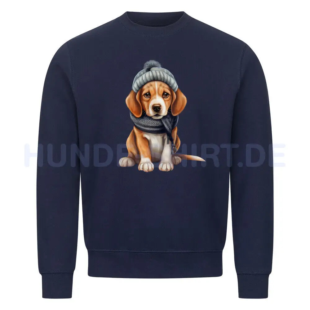 Premium Sweatshirt "Beagle - Winterbub" Navy Blue – hunde-shirt.de