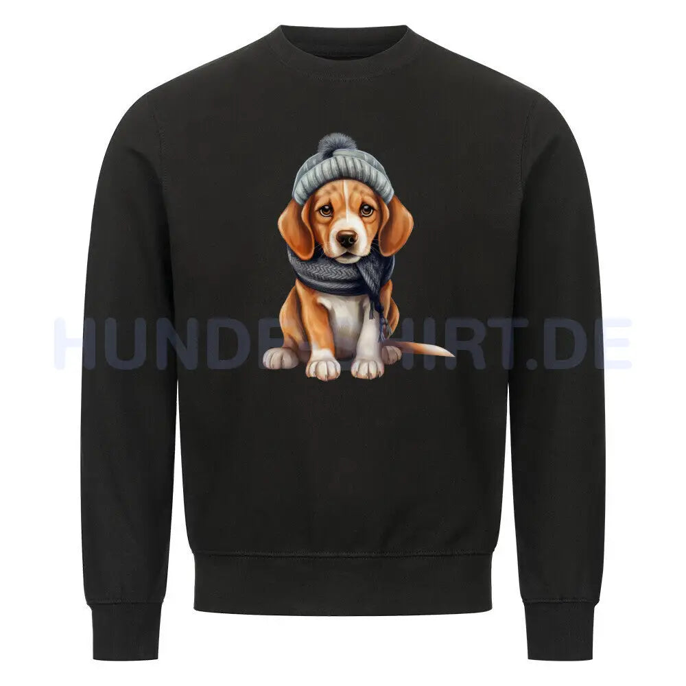 Premium Sweatshirt "Beagle - Winterbub" Schwarz – hunde-shirt.de