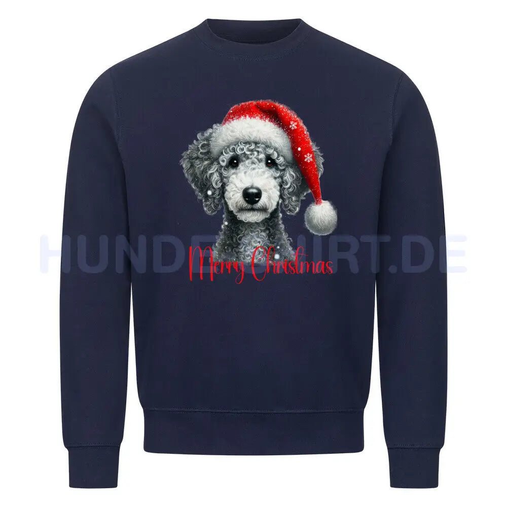 Premium Sweatshirt "Bedlington Terrier - Merry Christmas" Navy Blue – hunde-shirt.de