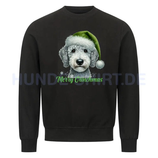 Premium Sweatshirt "Bedlington Terrier - Merry Christmas" Schwarz – hunde-shirt.de