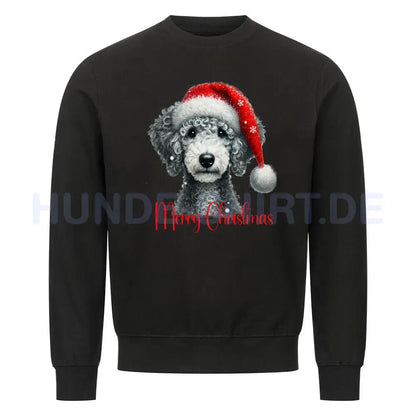 Premium Sweatshirt "Bedlington Terrier - Merry Christmas" Schwarz – hunde-shirt.de