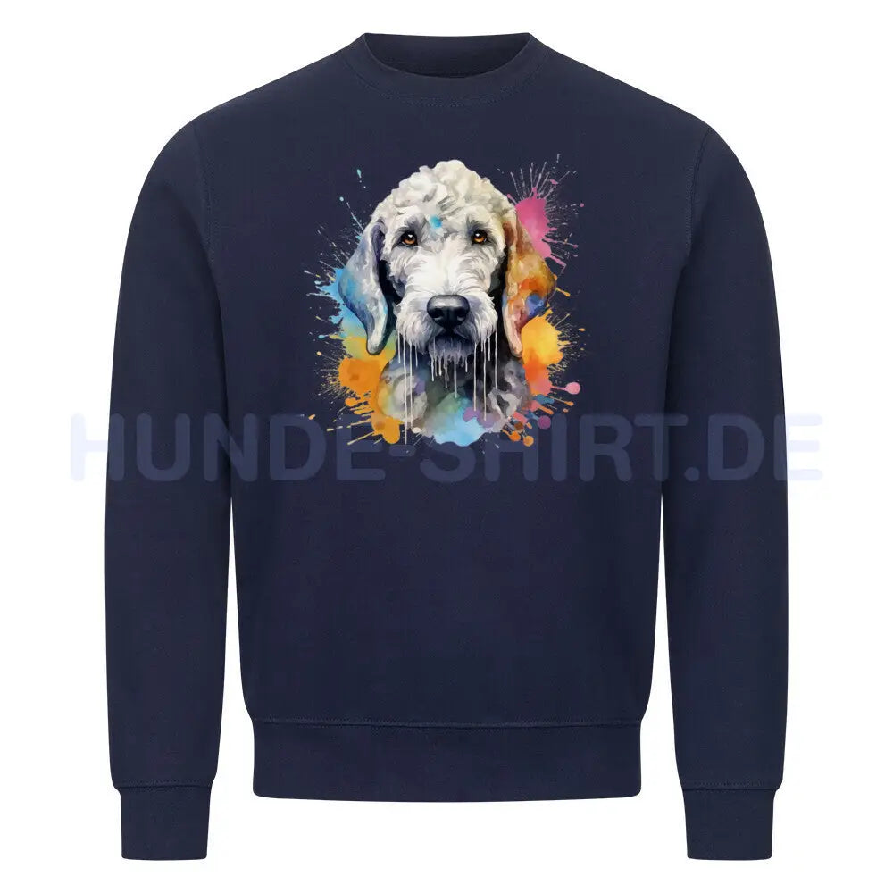 Premium Sweatshirt "Bedlington Terrier Paint" Navy Blue – hunde-shirt.de