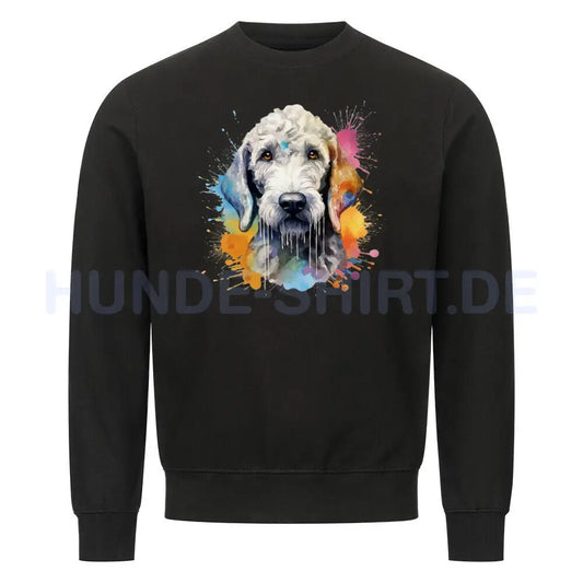 Premium Sweatshirt "Bedlington Terrier Paint" Schwarz – hunde-shirt.de