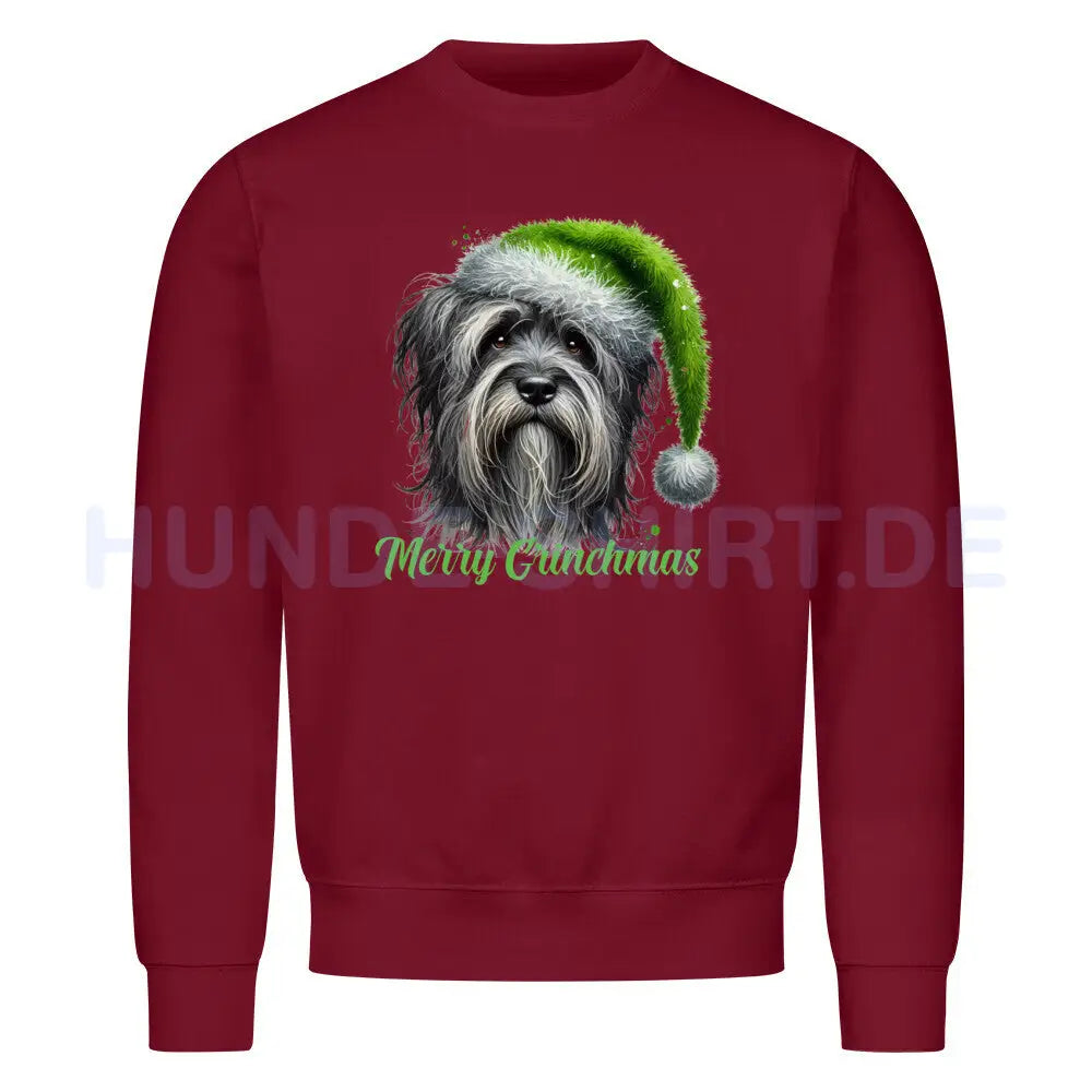 Premium Sweatshirt "Bergamasco - Merry Grinchmas" Burgunder – hunde-shirt.de