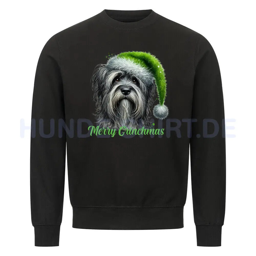 Premium Sweatshirt "Bergamasco - Merry Grinchmas" Schwarz – hunde-shirt.de