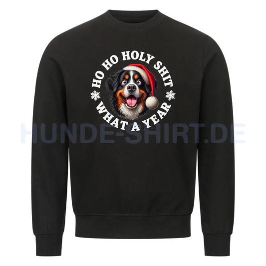 Premium Sweatshirt "Berner Sennenhund - HO HO..." Schwarz – hunde-shirt.de