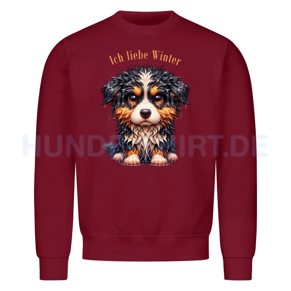 Premium Sweatshirt "Berner Sennenhund - Ich liebe..." Burgunder – hunde-shirt.de