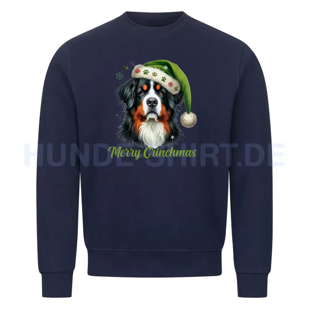 Premium Sweatshirt "Berner Sennenhund - Merry Grinchmas" Navy Blue – hunde-shirt.de