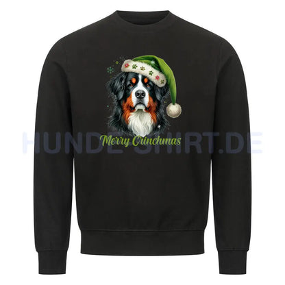 Premium Sweatshirt "Berner Sennenhund - Merry Grinchmas" Schwarz – hunde-shirt.de