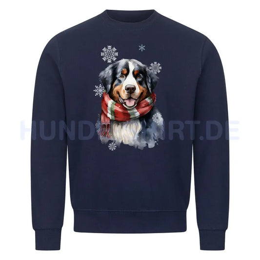 Premium Sweatshirt "Berner Sennenhund Winter" Navy Blue – hunde-shirt.de