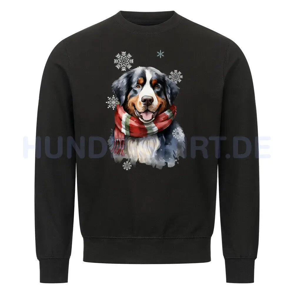 Premium Sweatshirt "Berner Sennenhund Winter" Schwarz – hunde-shirt.de