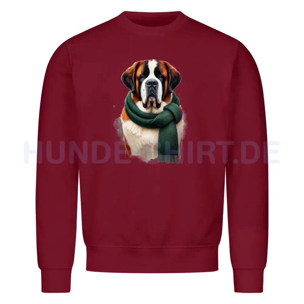 Premium Sweatshirt "Bernhardiner - Cool" Burgunder – hunde-shirt.de