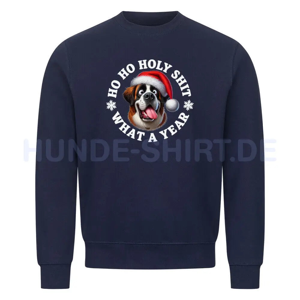 Premium Sweatshirt "Bernhardiner - HO HO..." Navy Blue – hunde-shirt.de