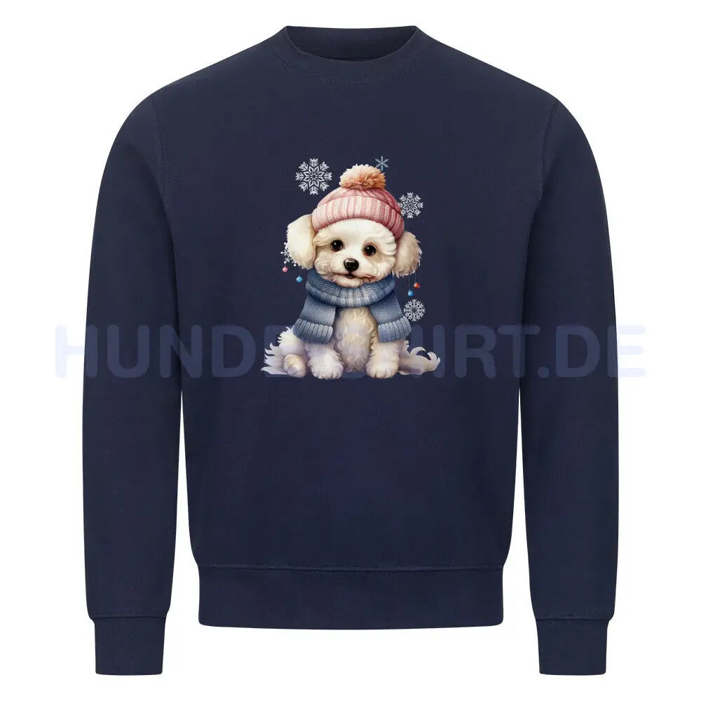 Premium Sweatshirt "Bichon Frisé - Frosty" Navy Blue – hunde-shirt.de