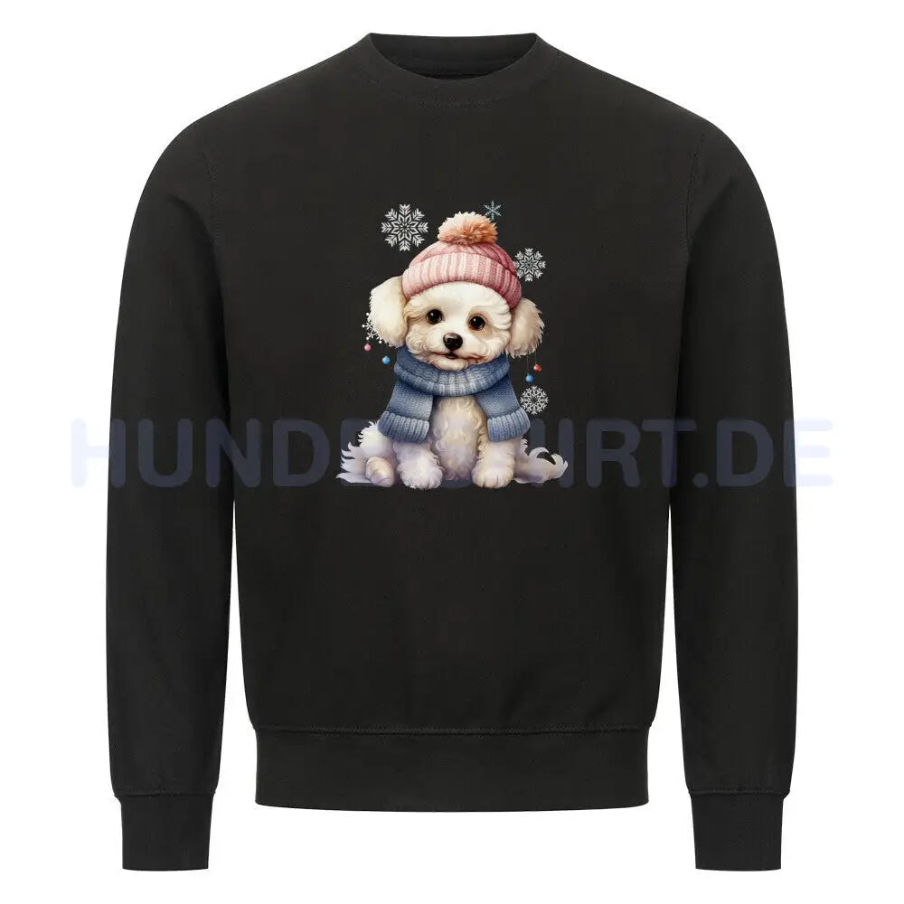 Premium Sweatshirt "Bichon Frisé - Frosty" Schwarz – hunde-shirt.de