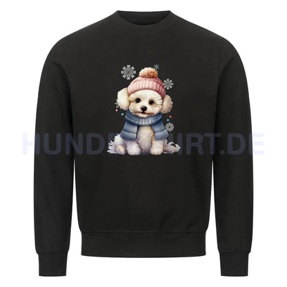 Premium Sweatshirt "Bichon Frisé - Frosty" Schwarz – hunde-shirt.de