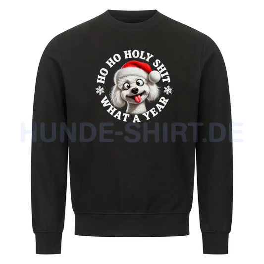 Premium Sweatshirt "Bichon Frisé - HO HO..." Schwarz – hunde-shirt.de