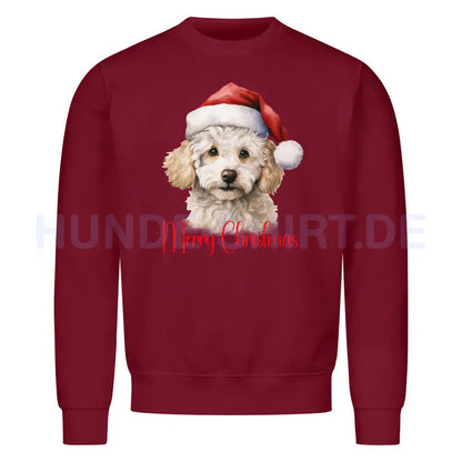 Premium Sweatshirt "Bichon Frisé - Merry Christmas" Burgunder – hunde-shirt.de