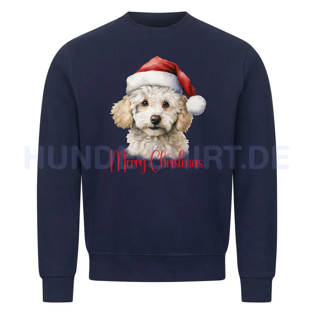 Premium Sweatshirt "Bichon Frisé - Merry Christmas" Navy Blue – hunde-shirt.de