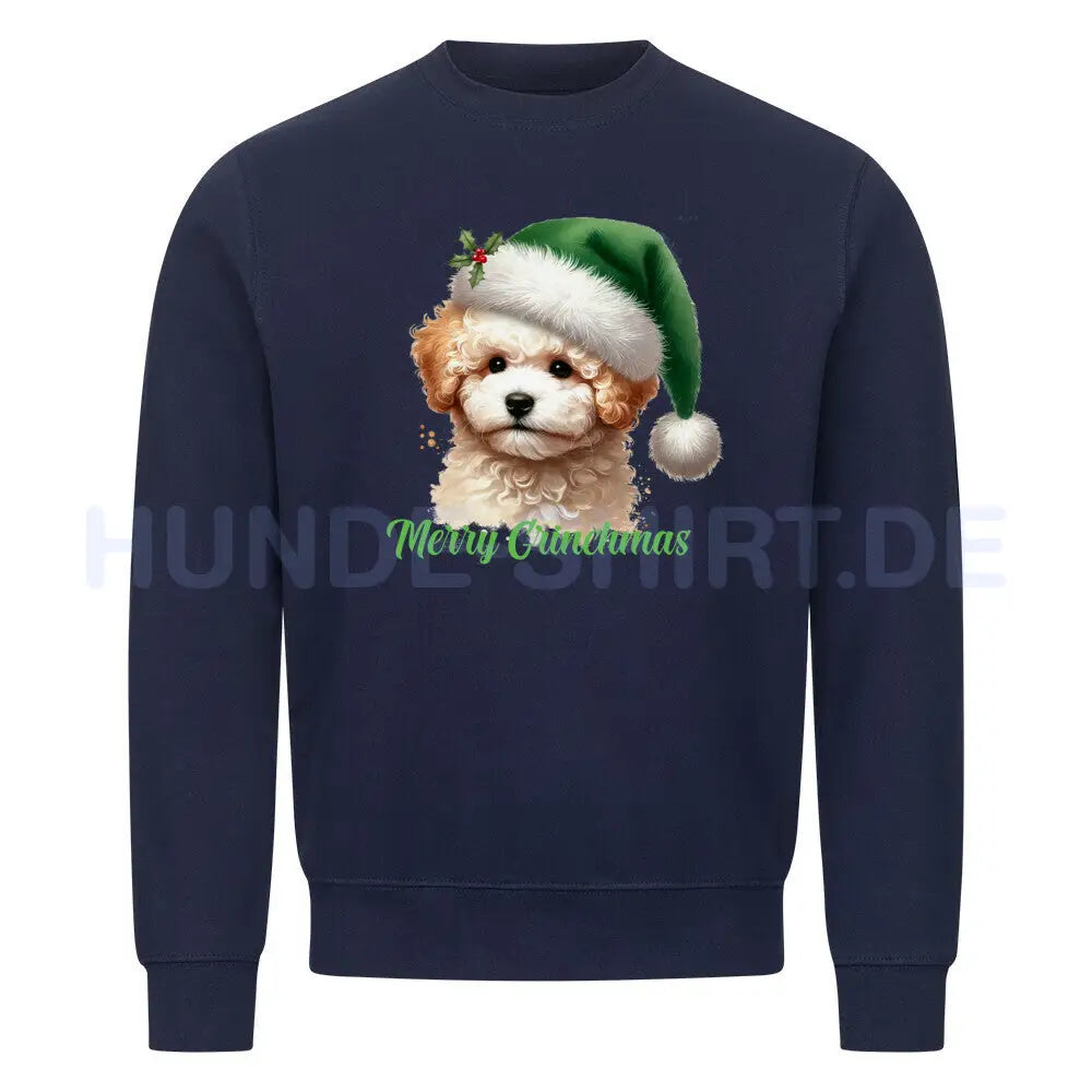 Premium Sweatshirt "Bichon Frisé - Merry Grinchmas" Navy Blue – hunde-shirt.de