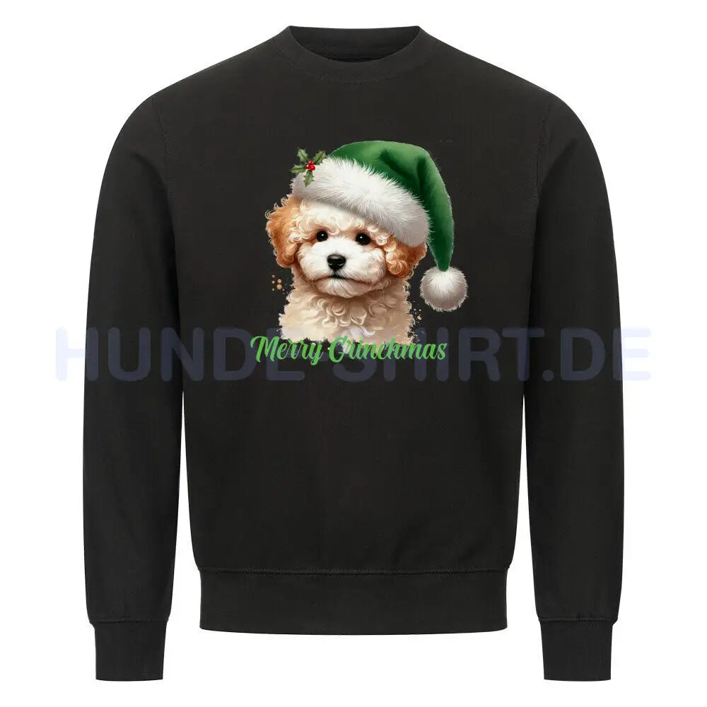 Premium Sweatshirt "Bichon Frisé - Merry Grinchmas" Schwarz – hunde-shirt.de