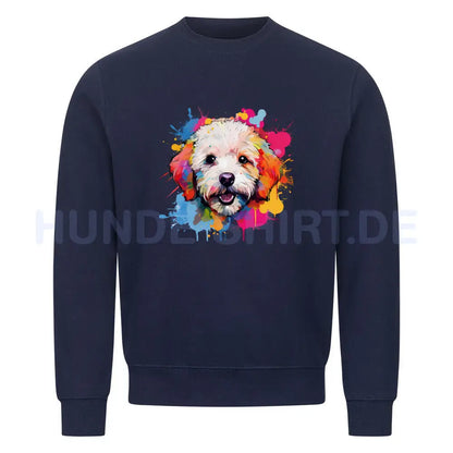 Premium Sweatshirt "Bichon Frisé - Paint" Navy Blue – hunde-shirt.de