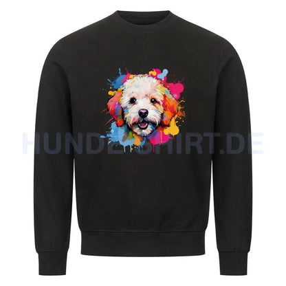 Premium Sweatshirt "Bichon Frisé - Paint" Schwarz – hunde-shirt.de