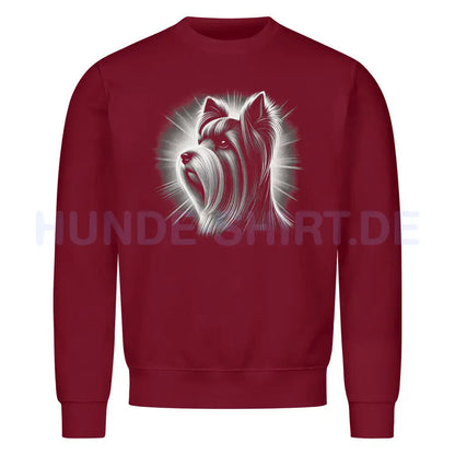 Premium Sweatshirt "Biewer Terrier - Bright" Burgunder – hunde-shirt.de