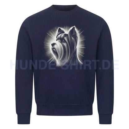 Premium Sweatshirt "Biewer Terrier - Bright" Navy Blue – hunde-shirt.de