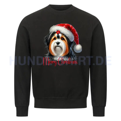 Premium Sweatshirt "Biewer Terrier - Merry Christmas" Schwarz – hunde-shirt.de