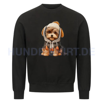 Premium Sweatshirt "Biewer Terrier - Winter" Schwarz – hunde-shirt.de