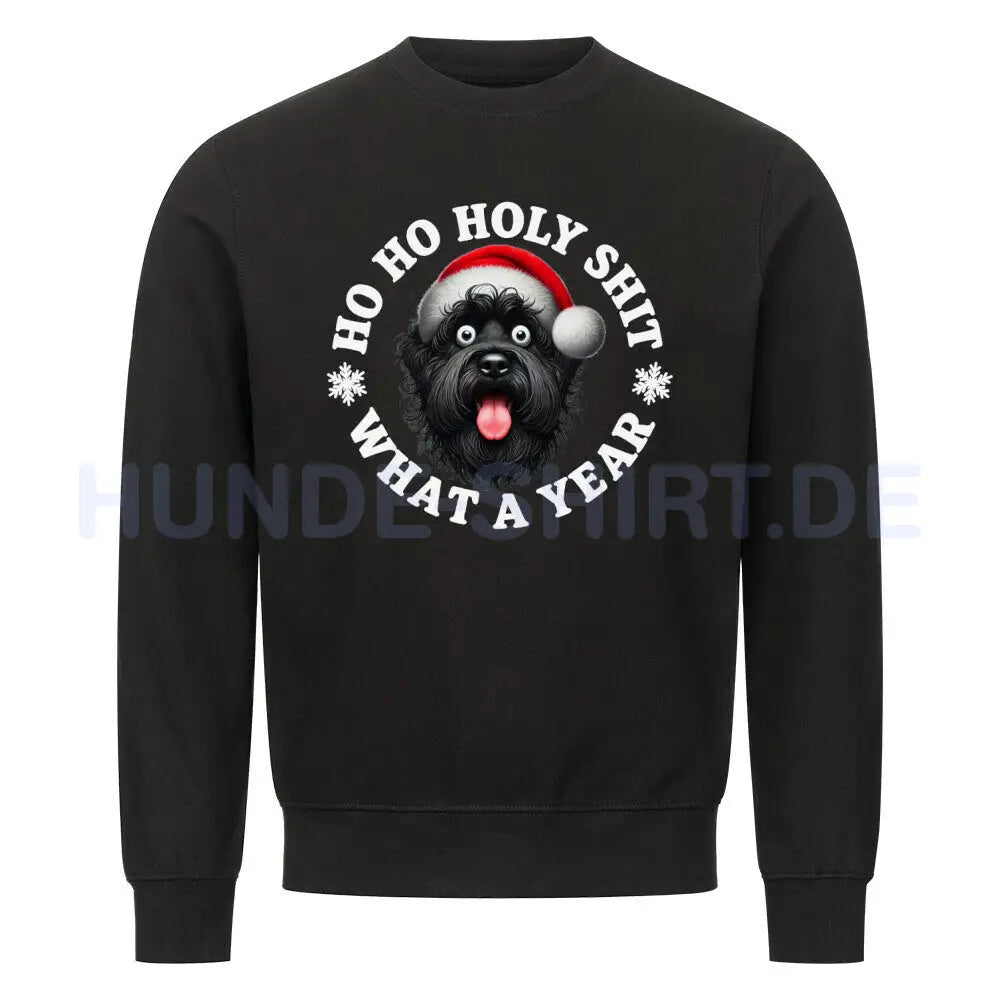 Premium Sweatshirt "Black Russian Terrier - HO HO..." Schwarz – hunde-shirt.de